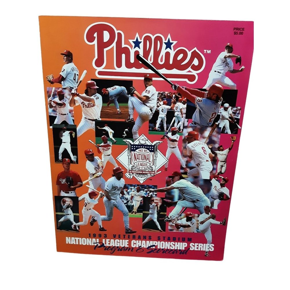 1993 Philadelphia Phillies scorebook Program NL Championship Atlanta Braves